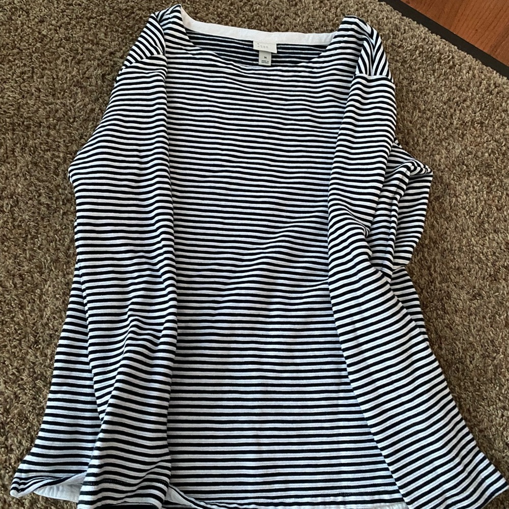 A new day black and white striped long sleeve shirt